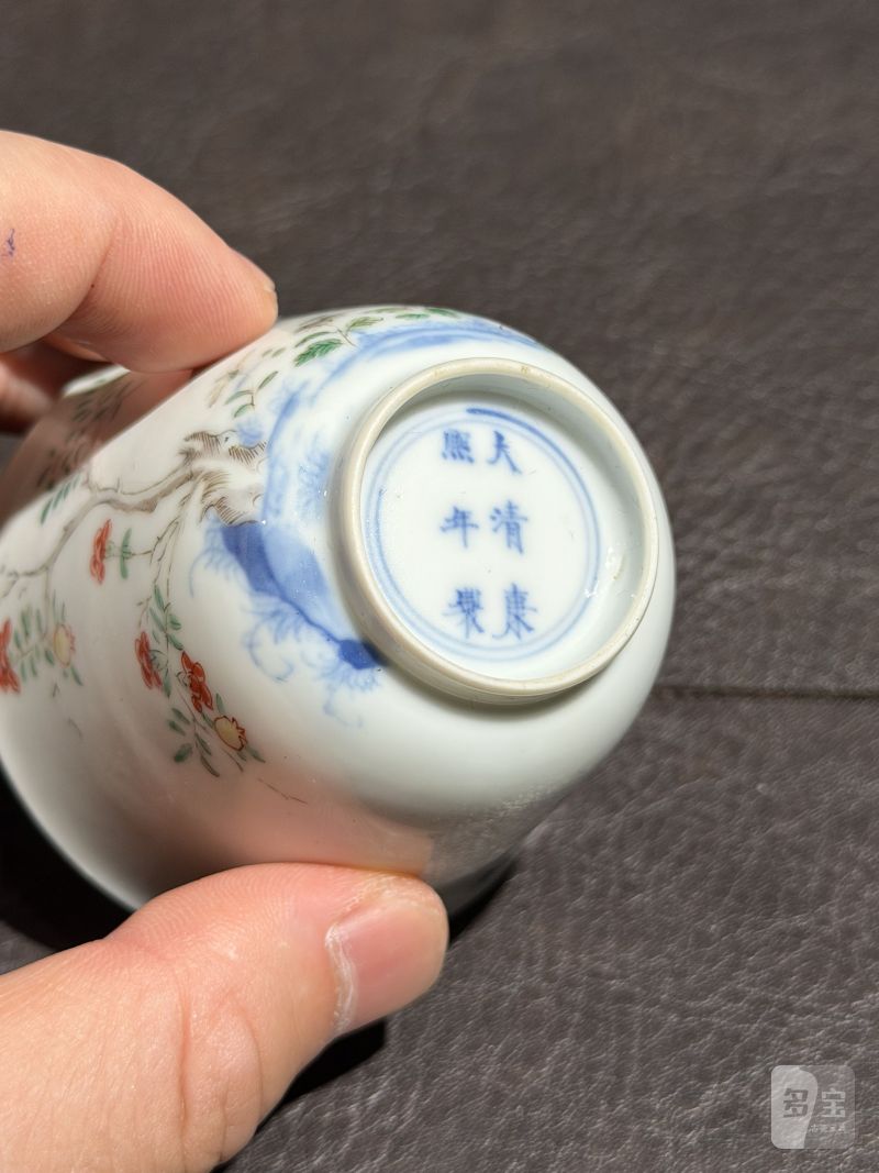 清康熙 五彩“五月石榴”花神杯 - 图17